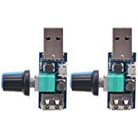 Dgtrhted 2pcs USB Controlador de Velocidad del Ventilador DC4~12V 5W Ventilador regulador de Velocidad for el Ministerio…